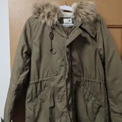 earth music&ecology カーキ色　モッズコート　ファー　M