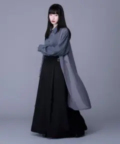 【新品タグ付】Ellno Loset シアーレイヤードロングシャツ Lサイズ