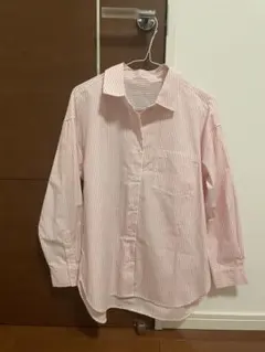 GU ストライプシャツ ピンク