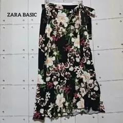 ZARA BASIC　ロングスカート　ラップスカート　ボタニカル　タグ付きのサムネイル