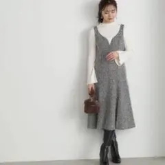 プロポーションボディドレッシング ライト ツイード ジャンスカ ワンピース