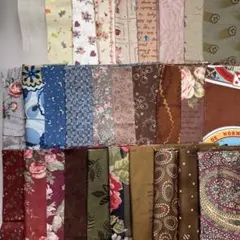 先染めに合う布　綿生地セット 多色 花柄 チェック（8ー894）