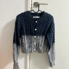 moussy ケーブルニット クロップドカーディガン