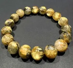 希少•高品質】菊花ルチルクォーツ ブレスレット 12mm 内径17cm 大玉