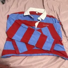 H&M ラガーシャツ クロップド丈ボーダー 長袖