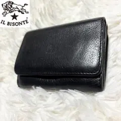 IL BISONTE イルビゾンテ 二つ折り財布 レザー 黒 コインケース付き