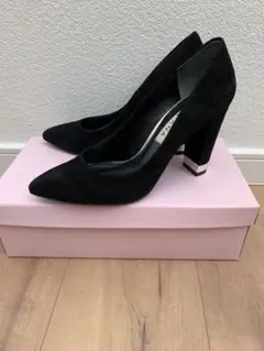 ダイアナ　DIANA スエード　パンプス ブラック 黒　太ヒール