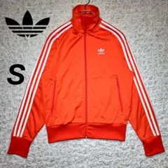 『adidas』トラックジャケット　ファイヤー バード　刺繍ロゴ　オレンジ　S
