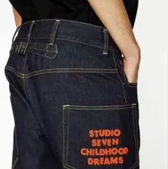 【希少】studio seven ✖️GUコラボ ジーンズ Ｓ　インディゴ