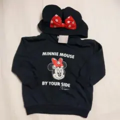 【新品未使用】サイズ110 ディズニー・ミニーちゃん 黒パーカー