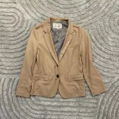 シンプル テーラードジャケット ベージュ Mサイズ オフィス カジュアル 春秋