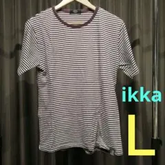 ボーダー Tシャツ Lサイズ パープル/ホワイト