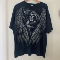 00'sヴィンテージ GILDAN Grim ReaperスカルプリントT XL