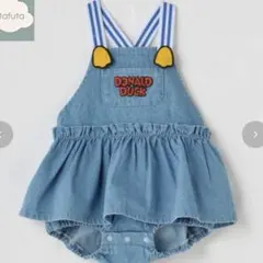 バースデイ　ディズニー　フタフタ　ドナルド　ロンパース　未使用タグ付き