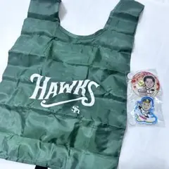 ソフトバンク　若鷹ガチャ　缶バッジ　エコバッグ　川瀬　津守