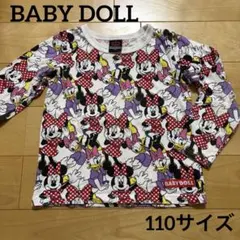 110サイズ【BABY DOLL】ミニー＆デイジー長袖Tシャツ◆f039