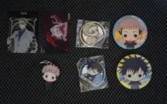 呪術廻戦 グッズ 7点セット 虎杖悠仁 伏黒恵 七海建人 缶バッジ カード
