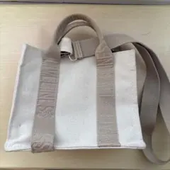 ZARA ベージュ キャンバス トートバッグ