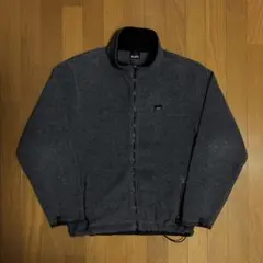 90s POLARTEC フリースジャケット グレー ブラック襟 YKKジップ