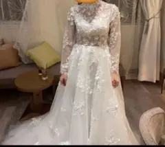 刺繍レース　ウェディングドレス❣️Mサイズ