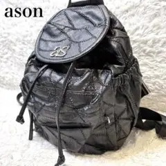 as''on ason ブラック パッチワーク リュック as''on リュック ブラック パッチワーク風 - メルカリ