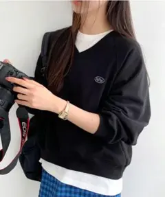 Dholic vネック スウェット ブラック 黒