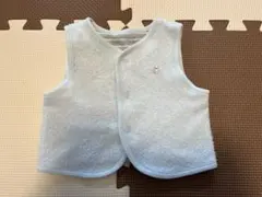 ファミリア　リバーシブル　パイル地ベスト　水色