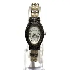 エレガント パーティー 真珠調ビーズ ラインストーン レディース 腕時計