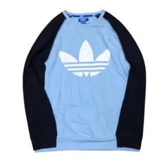 adidas ラグランスリーブ トレーナー　薄手　Lサイズ　トレフォイル★