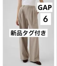 GAP 365 ハイライズ 起毛ツイル プリーツ トラウザーパンツ ストレート6