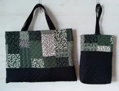 ハンドメイド　レッスンバッグ&シューズバッグセット