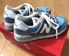 New Balance 574 ブルー/ホワイト スニーカー 22.5