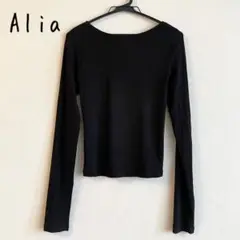 ◆極美品 Alia バックオープンカットソー 長袖 ブラック y2k 綺麗め
