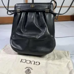 GUCCI オールドグッチ 巾着 レザー ショルダーバッグ