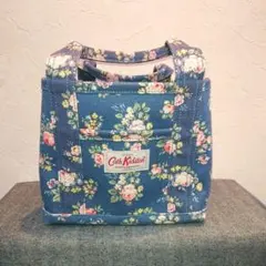 【美品】キャス・キッドソン バッグ　くすみブルー×花柄