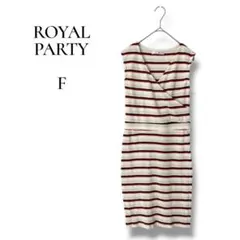 ROYAL PARTY ノースリーブ ワンピース ボーダー リブ タイト　Fのサムネイル