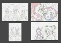 鬼滅の刃　遊郭編　次回予告編原画ポストカード　 第ニ話　炭子　善子　猪子　4枚