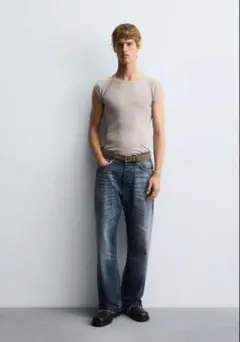 完売品　ZARA スタッズ付きルーズフィットジーンズ EU38 y2k