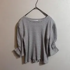 LOWRYS FARM ボーダーカットソー ボリューム袖 F