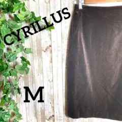 【CYRILLUS】シリリュス タイトスカート M ひざ丈 無地 美品 茶色のサムネイル