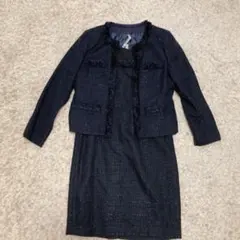 ツイードセットアップ☆ジャケットワンピース美品13号Lサイズ卒業式オケージョン