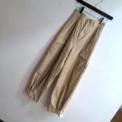 【AZUL moussy】♥ベージュ カーゴパンツ 4ポケット裾巾ボタン調節可