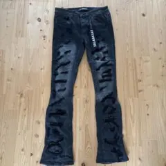 valabasas バラバサス ハードクラッシュスキニーフレアデニム 黒 29
