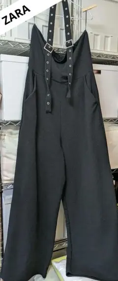 ZARA ストラップ付きワイドレッグサロペット