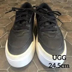 【UGG 】アグ　ブラックレザー　厚底スニーカー　24.5cm