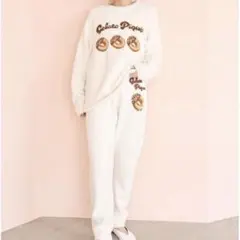 ジェラートピケ ドーナツジャガードプルオーバー ロングパンツ 上下セットアップ