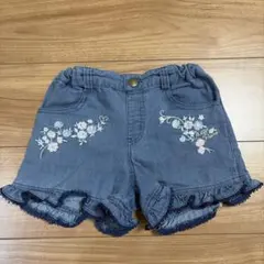 mezzo piano 花柄刺繍 ハーフパンツ 130