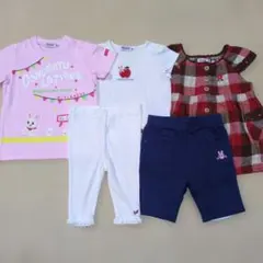 ミキハウス ファミリア トップス＆ボトムス＆ワンピース 80 90 5点セット