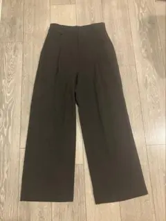 裏起毛ハイウエストスラックスパンツ　ワイドパンツ