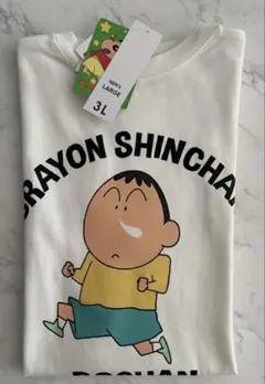 【新品】クレヨンしんちゃん　ぼーちゃん　刺繍　プリント　Tシャツ 半袖　白　3L